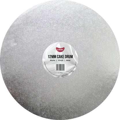 12mm Cake Drum Silver Round Wrapped 15 Inch