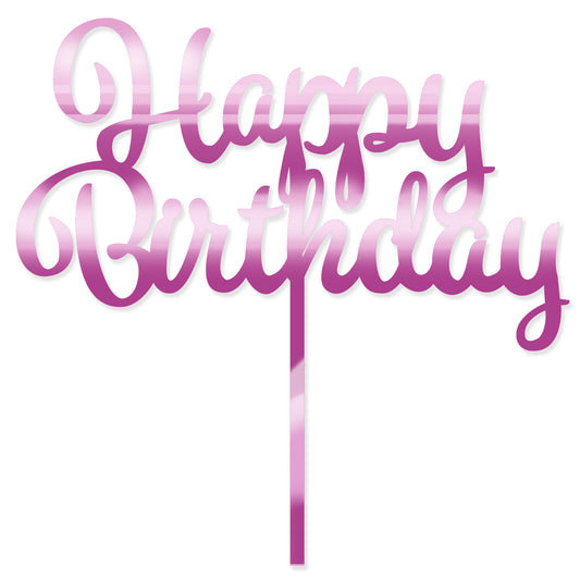 Acrylic Happy Birthday Topper | Pink