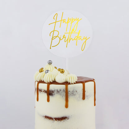 Small Happy Birthday Topper | Gold