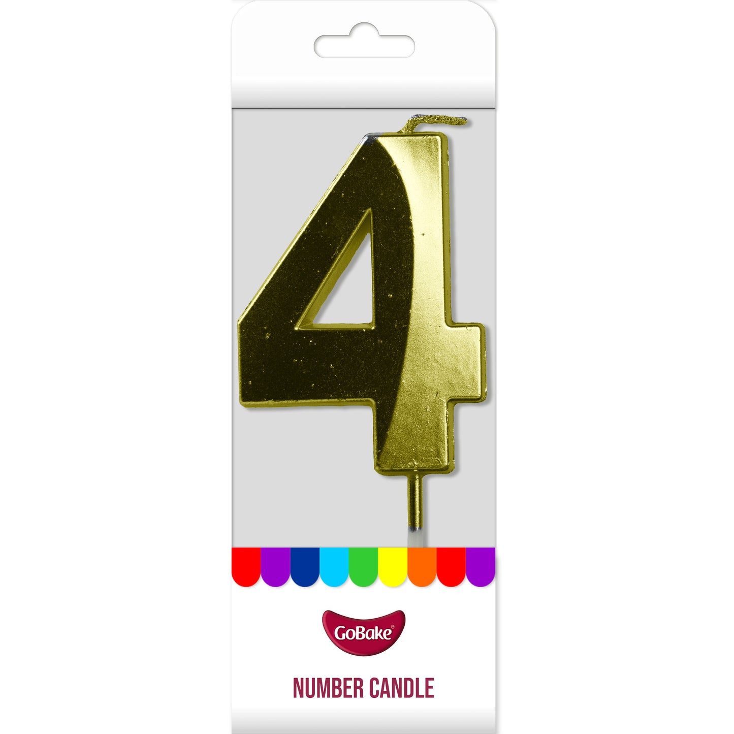 Number 4 Metallic Candle