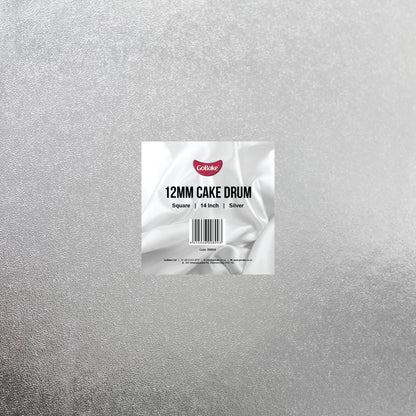 Square Cake Drum 12mm | Silver | 14 Inch