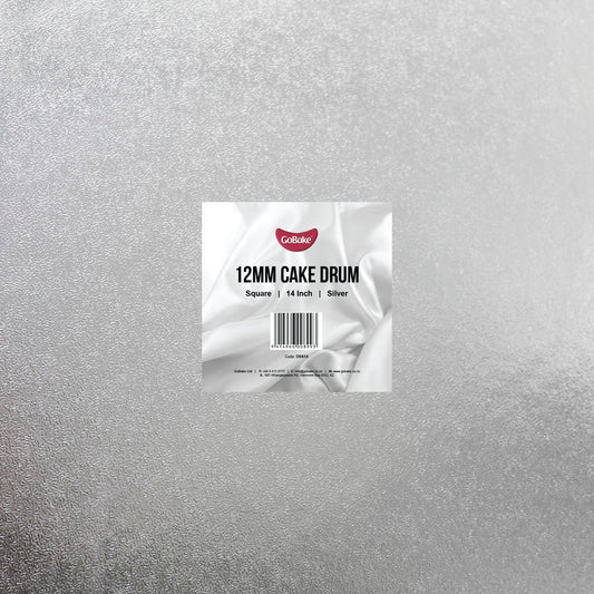 Square Cake Drum 12mm | Silver | 14 Inch