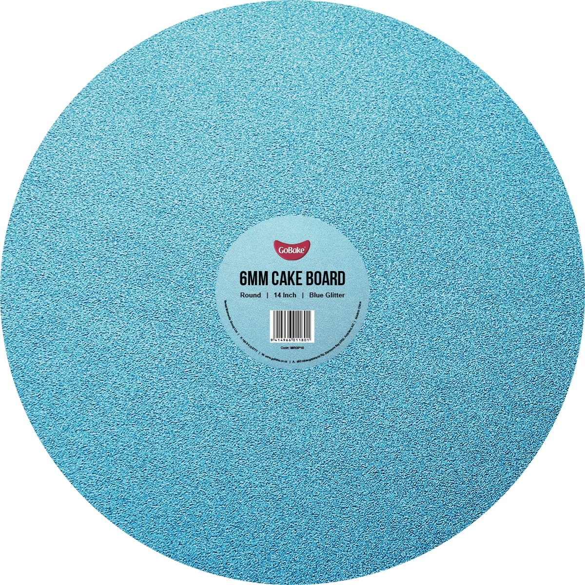 Round Glitter Masonite Cake Board 6mm | Blue | 14 Inch
