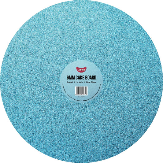 Round Glitter Masonite Cake Board 6mm | Blue | 14 Inch
