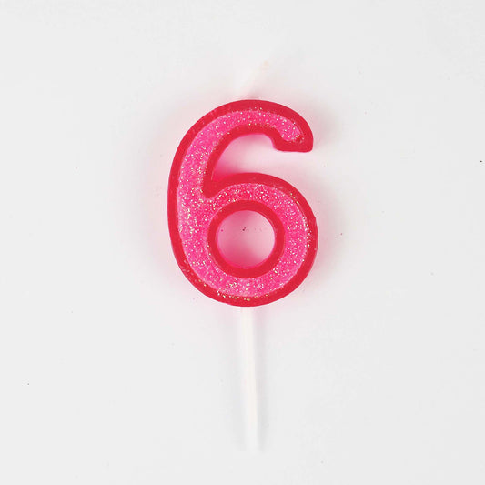 Mini Modern Number 6 Candle