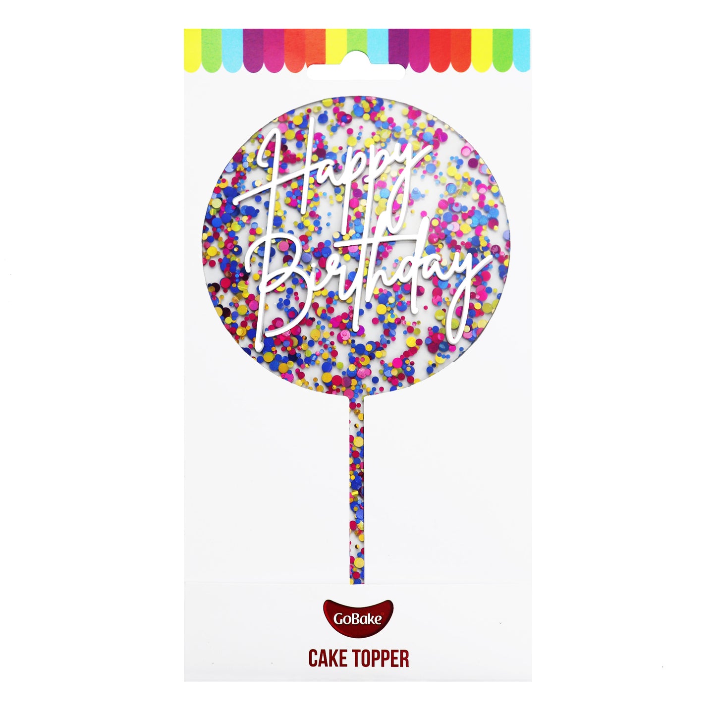 Small Happy Birthday Topper | Rainbow Glitter