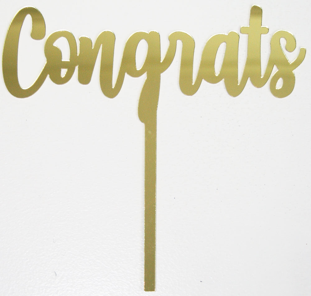 Acrylic Congrats Topper | Gold