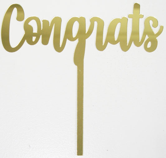 Acrylic Congrats Topper | Gold