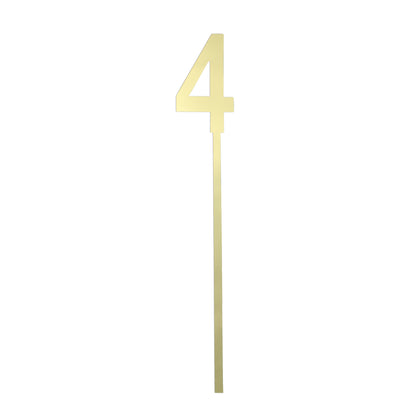Small Number 4 Topper | Gold