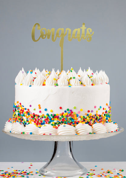 Acrylic Congrats Topper | Gold