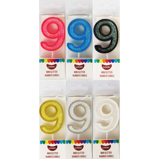 Mini Modern Number 9 Candle