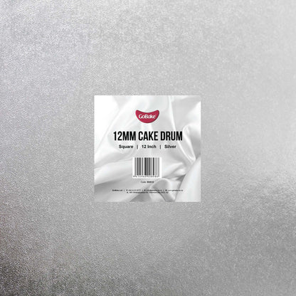 Square Cake Drum 12mm | Silver | 12 Inch