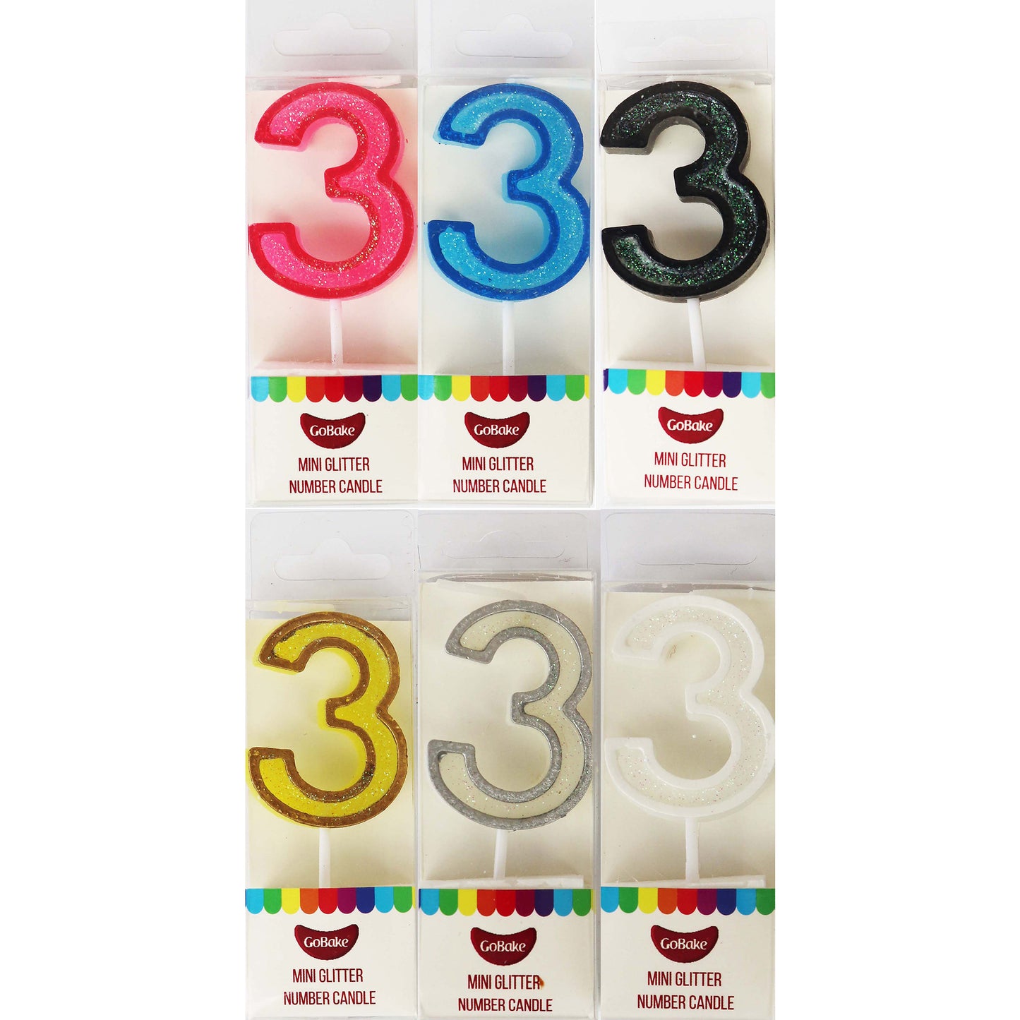 Mini Modern Number 3 Candle