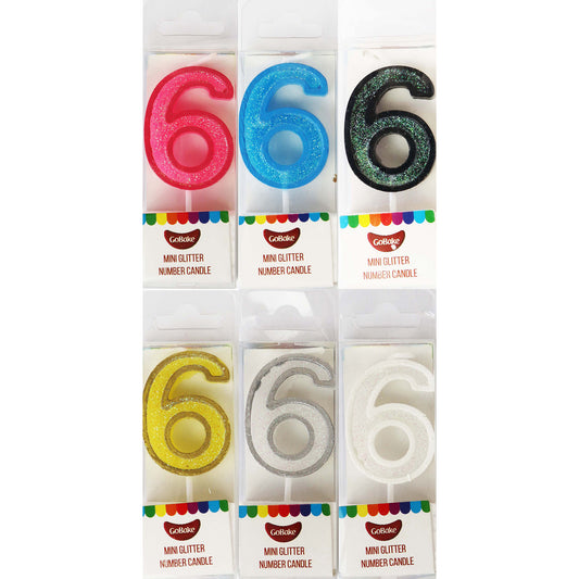 Mini Modern Number 6 Candle