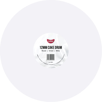 Round Cake Drum 12mm | White | 12 Inch