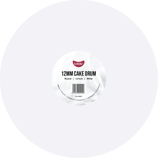 Round Cake Drum 12mm | White | 12 Inch