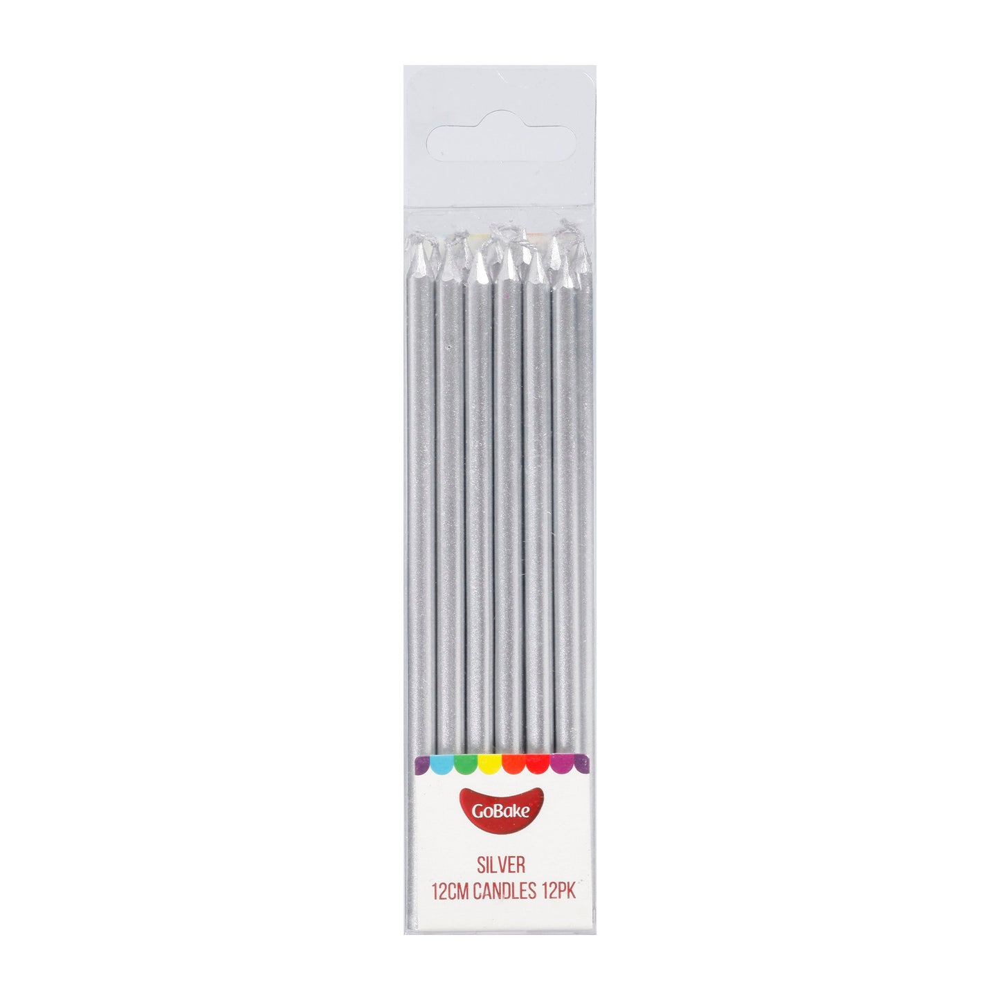 Tall Pearl Silver Candles 12cm | 12pc