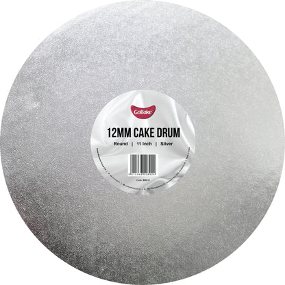 12mm Cake Drum Silver Round Wrapped 11 Inch
