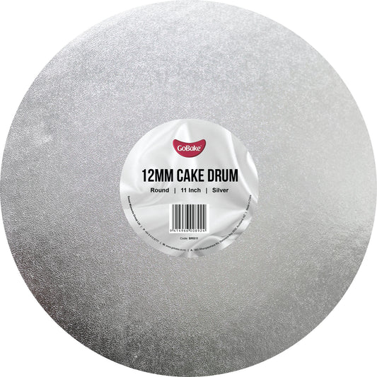 12mm Cake Drum Silver Round Wrapped 11 Inch