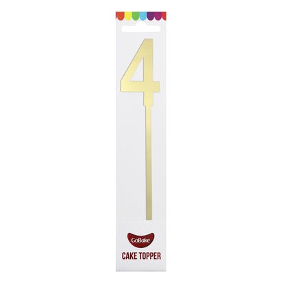 Small Number 4 Topper | Gold