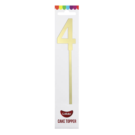 Small Number 4 Topper | Gold