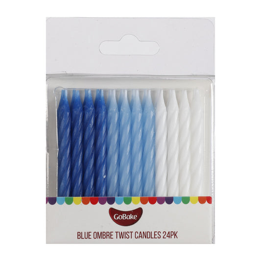 Blue Ombre Twist Candles | 24pc