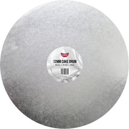 Round Cake Drum 12mm | Silver | 16 Inch