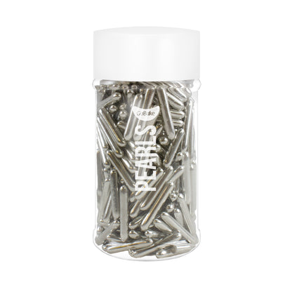 Shiny Silver Cachous Rods | 85G