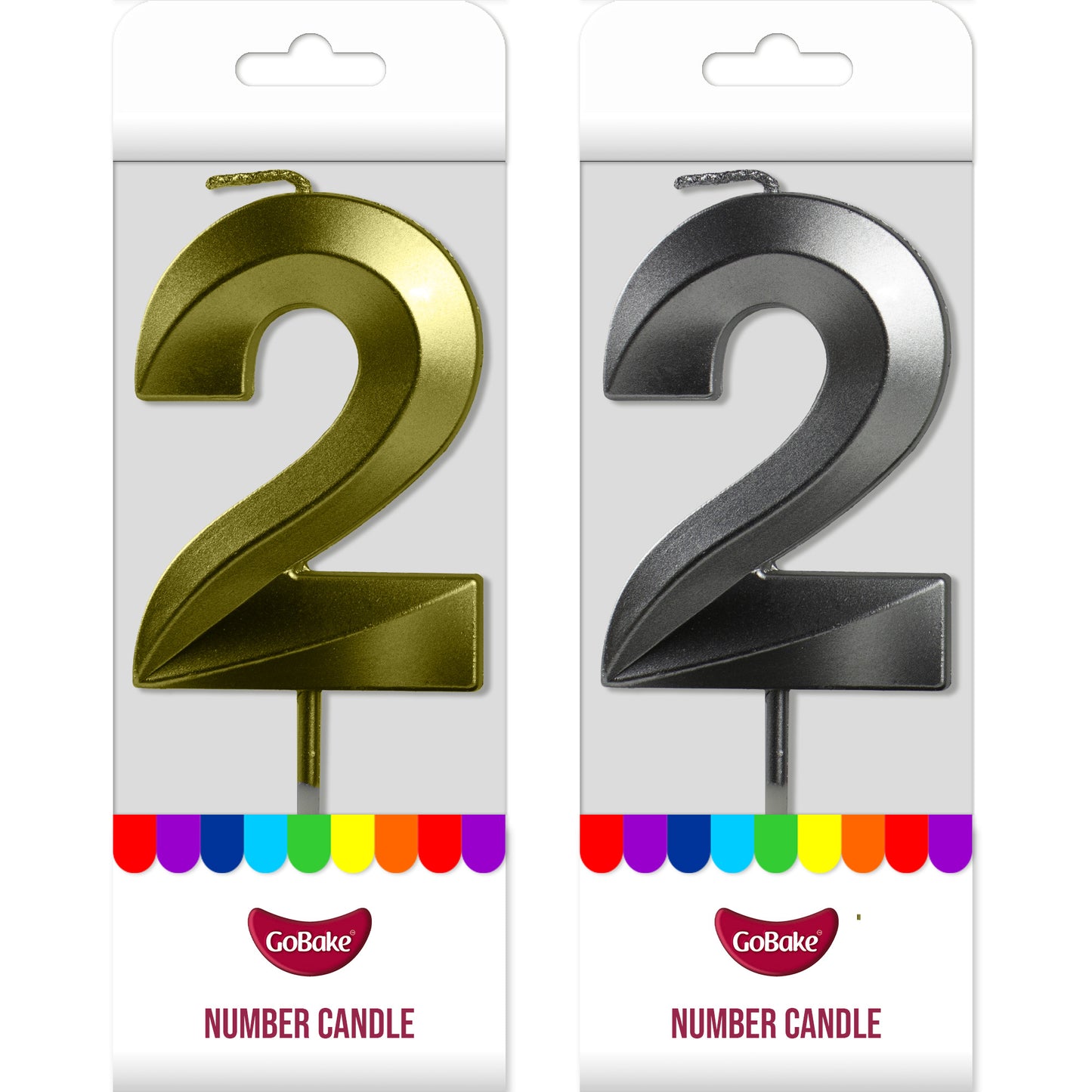 Number 2 Metallic Candle