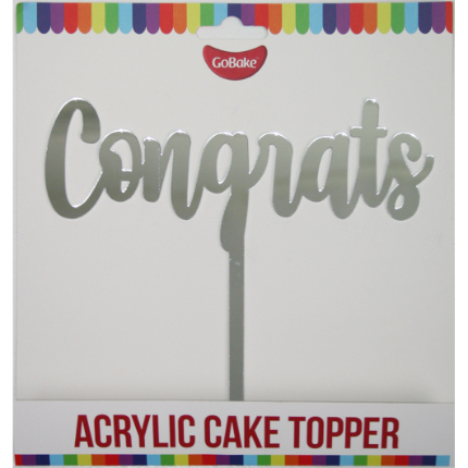 Acrylic Topper Congrats - Silver