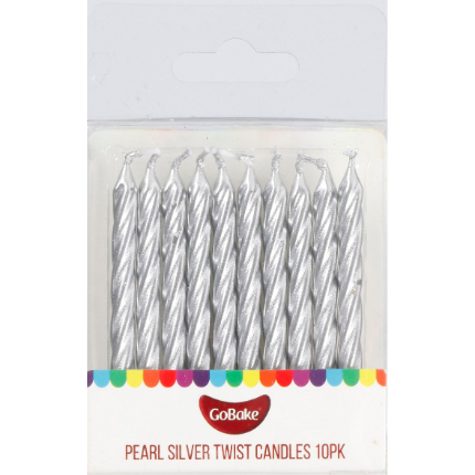 Candles Twist Pearl Silver